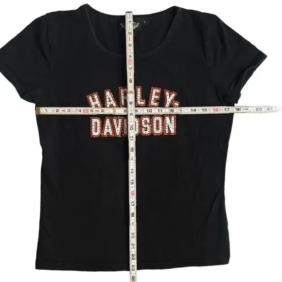 Y2K Harley Davidson Tee Top T-shirt Women Size Large - Picture 5 of 5